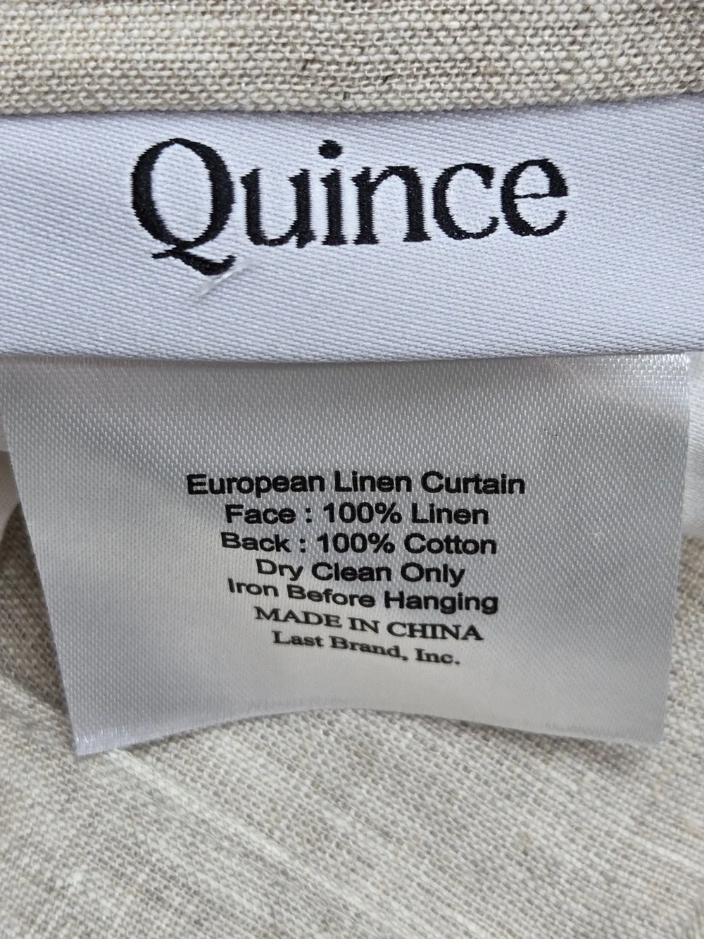 NWT QUINCE Set Of 2 48x96 European Linen Curtains Flax 0032